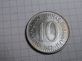 Jugoslawien 10 Dinar, 1987