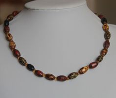AUS NACHLASS: 70er Jahre Modeschmuck Steingut Kette Collier