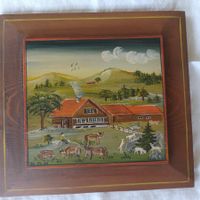 Bild Appenzellerhaus mit Geissen und Kühen