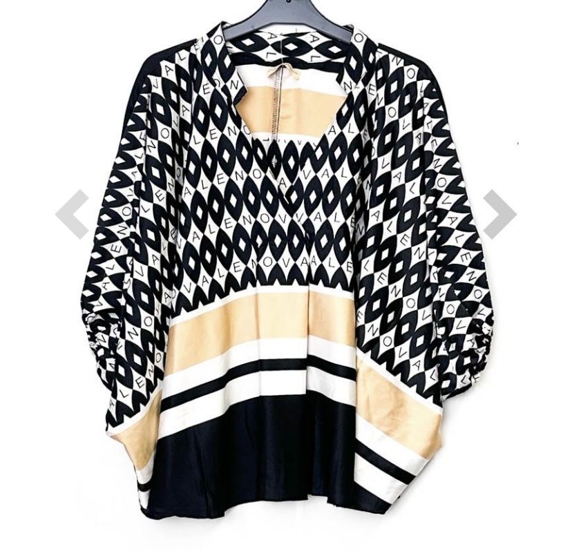 Tops: Haut ample noir jaune blanc avec inscription – Neuf avec emballage d'origine à Petit-Lancy par mina222