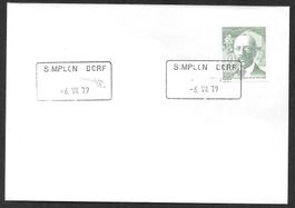 Brief Aushilfsstempel SIMPLON DORF 6.VII.79 (VS)