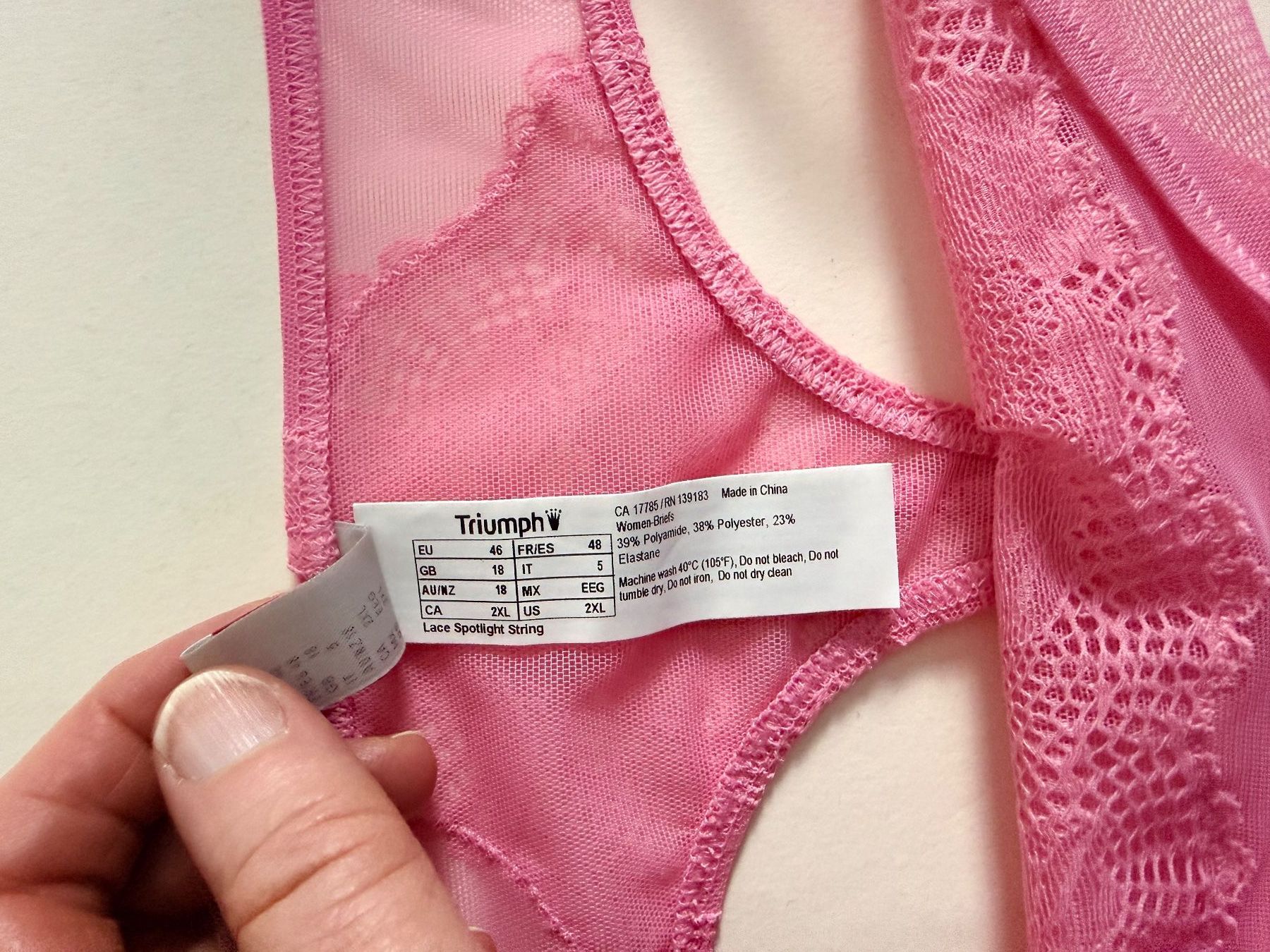 Triumph Altra biancheria intima: TRIUMPH, String LACE SPOTLIGHT, Grösse 46, Farbe Pink – Nuovo e nell'imballaggio originale da Rudolfstetten venduto da gst_g7xl 1