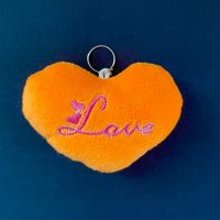 Herz - love - Plüsch - orange - Schlüsselanhänger - NEU