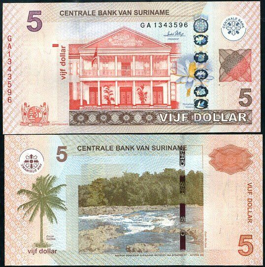 Billets de banque: Suriname 5 Dollars P-162c UNZ – Neuf (Voir description) à Steffisburg par ber_8htf