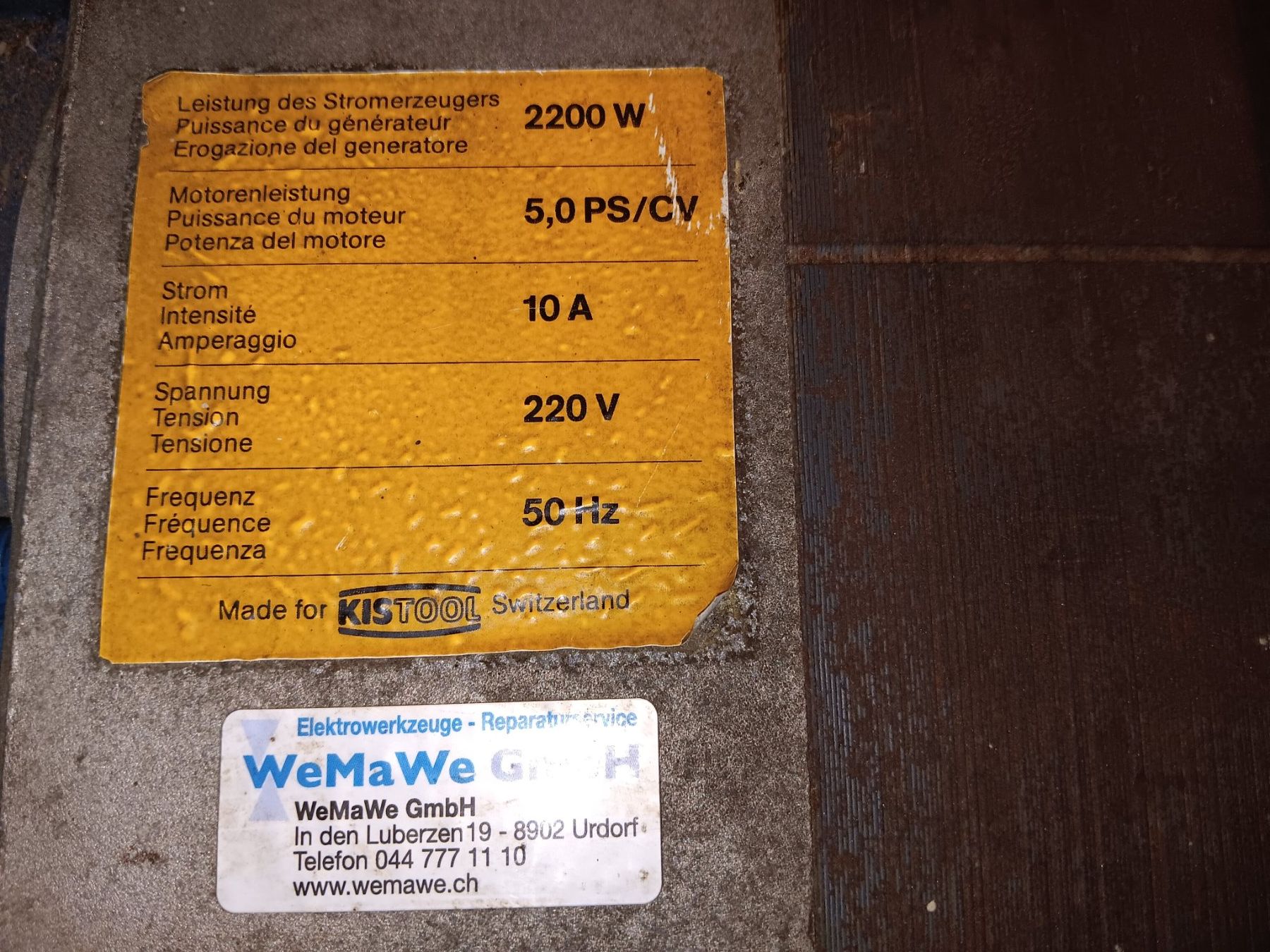 Generatori di corrente: Notstromgenerator KISTOOL 2200W – Usato da Dietikon venduto da Sauber64 4