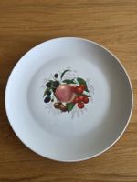 Teller mit Früchtemotiv, Keramik weiss, sehr guter Zustand 