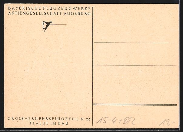 Foto & Poster: Augsburg, Bayerische Flugzeugwerke AG, G – Usato da Berlin venduto da bartko-reher 1