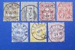 Serie Ziffermuster Nr.58A-64A, Vollstempel - SBK: 202.-.