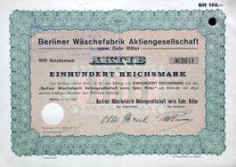 Berliner Wäschefabrik AG vorm. Gebr. Ritter, Berlin - 1929