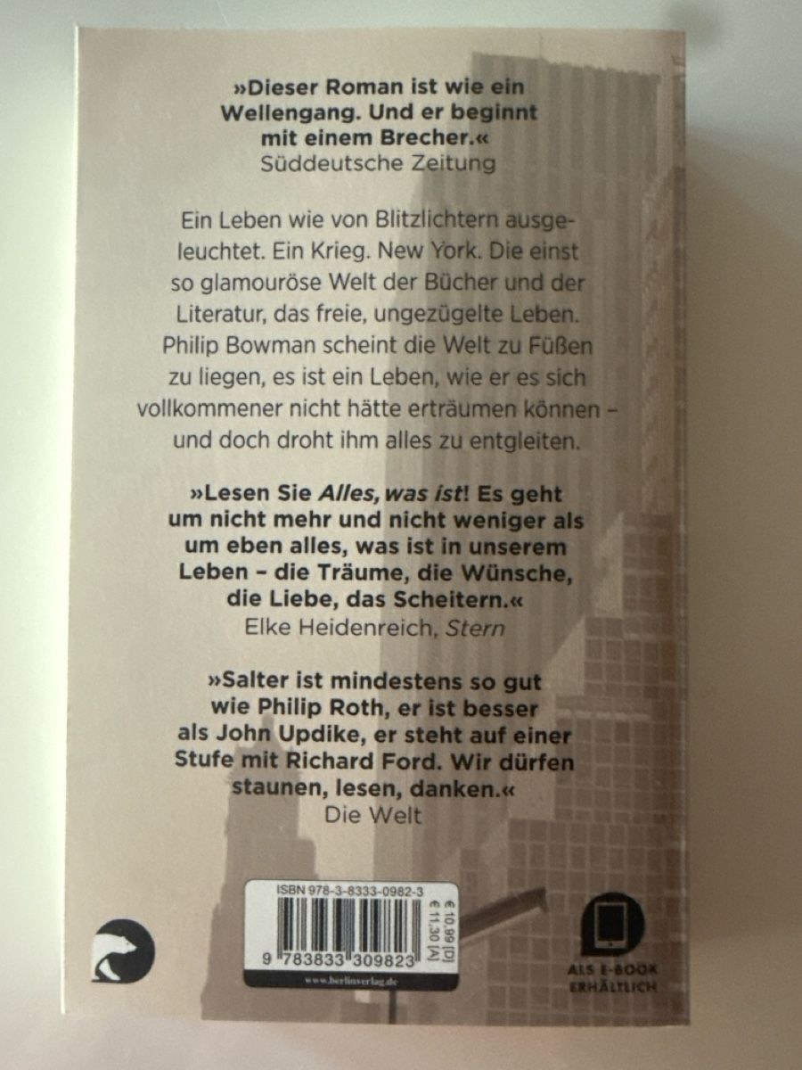 Libri: James Salter - Alles, was ist – Nuovo (secondo la descrizione) da Sarmenstorf venduto da ver_2r7r 1