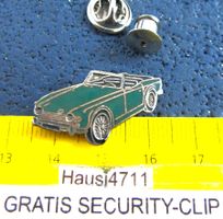 TRIUMPH TR6 CABRIOLET AUTO PIN ENAMEL MIT SCURITY-CLIP