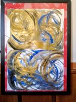Art Kunst Blau Gold