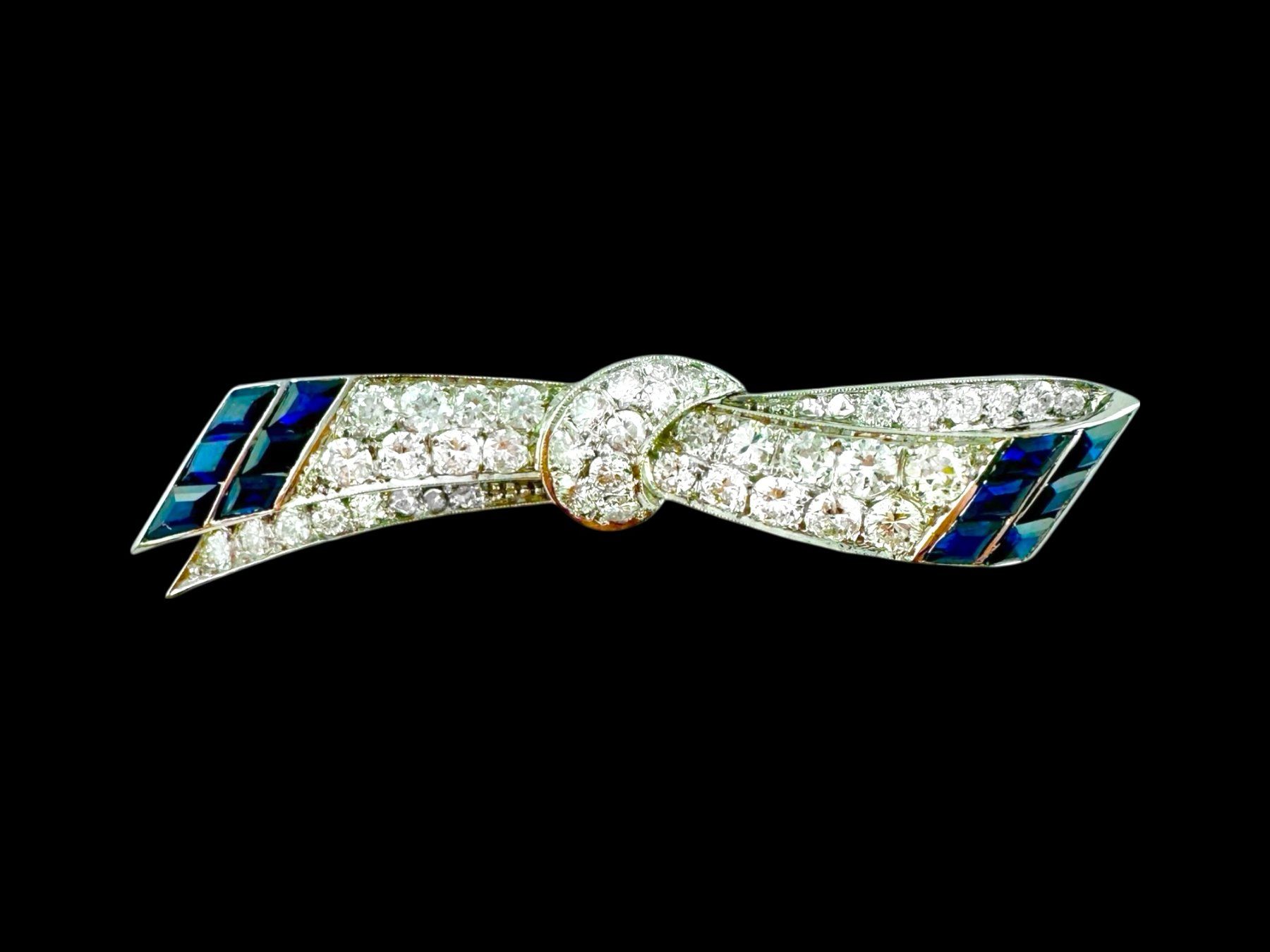 Spille & Fermagli: FRISCHKNECHT, St. Gallen, Saphir - Diamanten - Brosche – Usato da Zuzwil SG venduto da artimmo 3