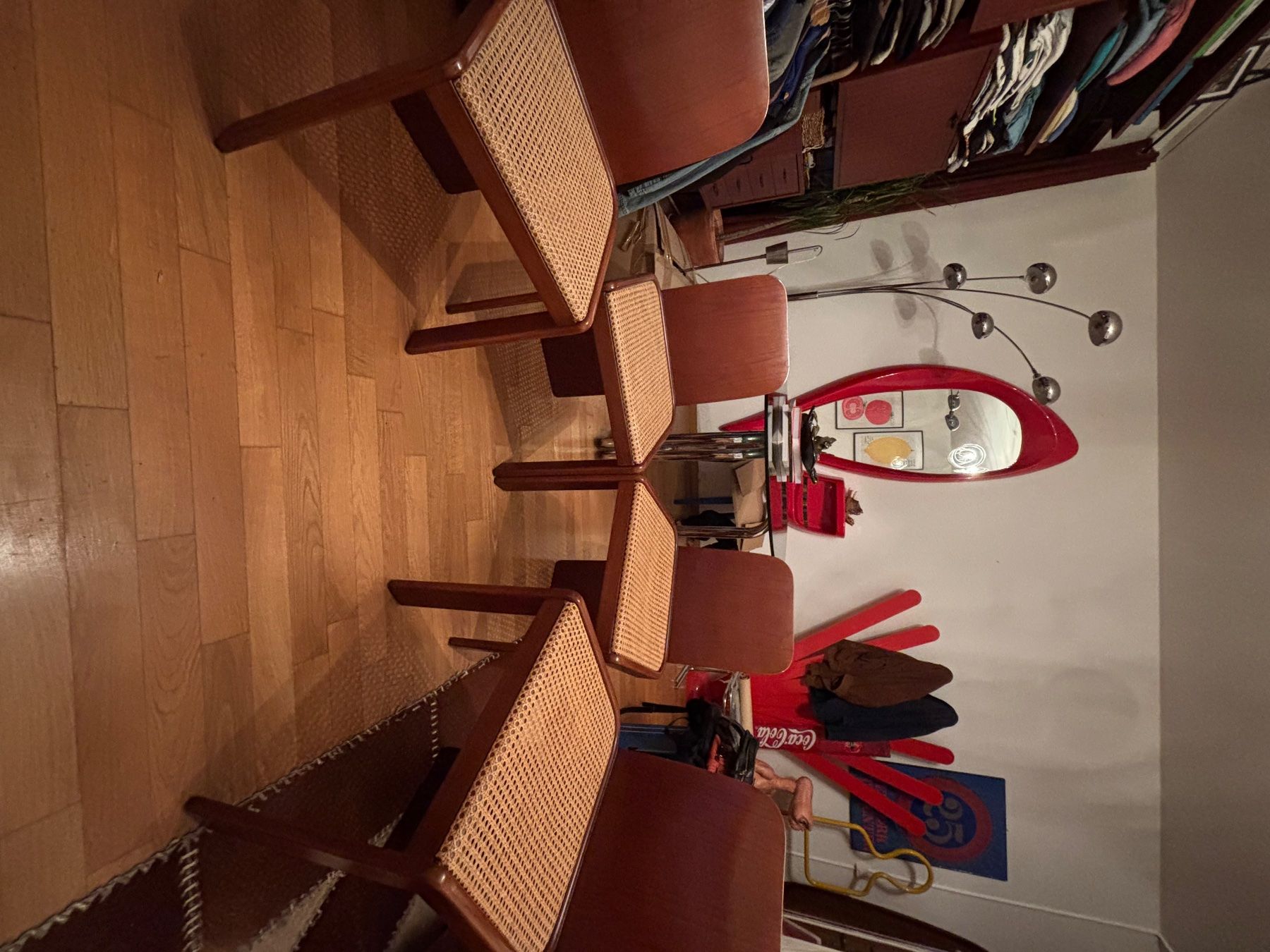 Sedie: 4x post modern dining chairs pierluigi molinari x Pozzi 1970 – Usato da Lugano venduto da rrkivio 2