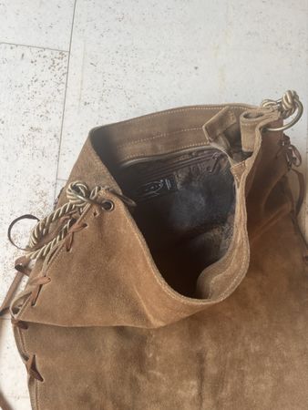 Tasche Leder braun Henkeltasche Schultertasche Vintage