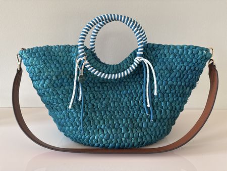 Strandtasche blau, Sommer Tasche mit Henkel & Riemen, super