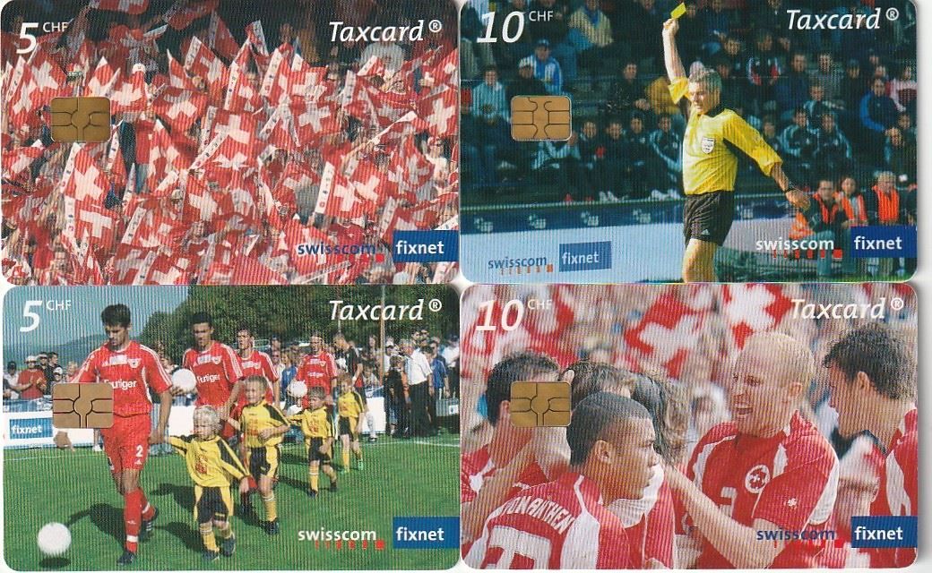 Swisscom Cartes de téléphone: 4 Taxcard: "FUSSBALL" – D'occasion à Aarburg par Aare10
