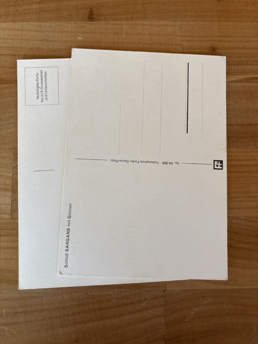 Ansichtskarten: AK von Schloss Sargans – Gebraucht aus Rümlang von Kartenpost1 1