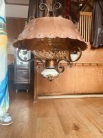 Deckenlampe Kupfer mit Glasschirm rustikal guter Zustand