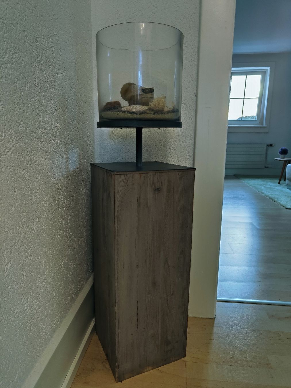 Alle Dekorationen: Windlicht mit Glasschale und HolzSäule – Gebraucht aus Malters von leif 2