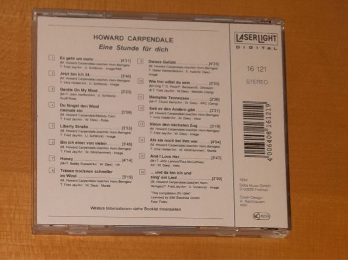 CD: Howard Carpendale CD  "Eine Stunde für Dich"" – Usato da Steffisburg venduto da FutureOne 1