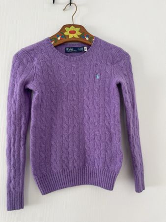 Polo Ralph Lauren Zopfmuster Pullover lila Grösse XS