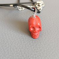 Roter Jaspis-Skull Schmuckanhänger Mineralien Stein