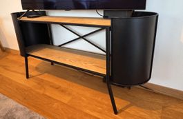 TV Möbel Metall Holz schwarz braun guter Zustand