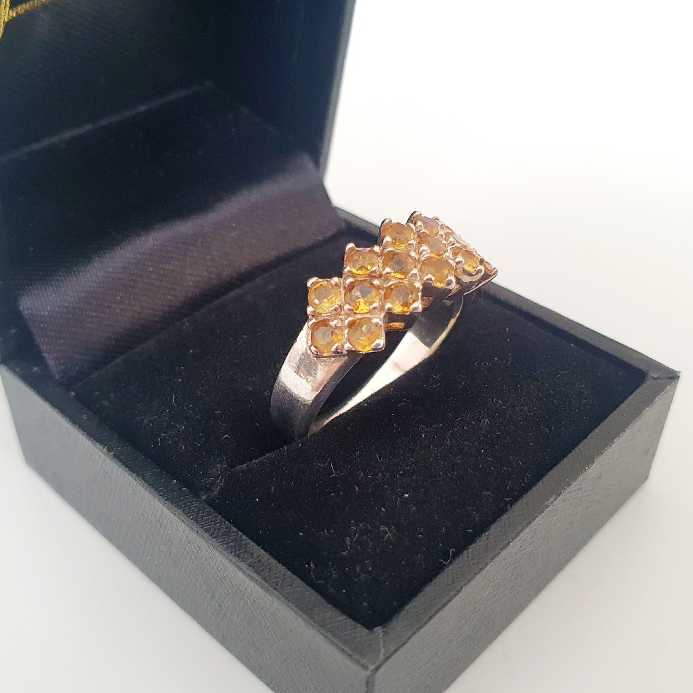 Anelli: Silber Ring 925 mit Citrin-Steinen, Grösse 19.4mm – Usato da Kreuzlingen venduto da Wunderkiste123 2