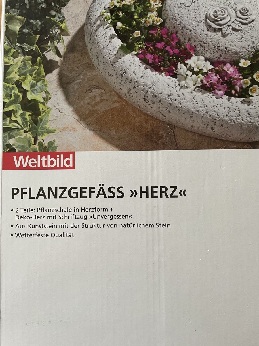 Tutte le decorazioni: Pflanzschale mit Deko Stein "Unvergessen" – Usato da Schwerzenbach venduto da Muffi01 2