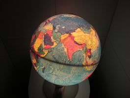 Globus Weltkugel Landkarte Beleuchtet Vintage Denmark 1976