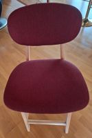 Barhocker Stoff bordeaux Holzgestell guter Zustand