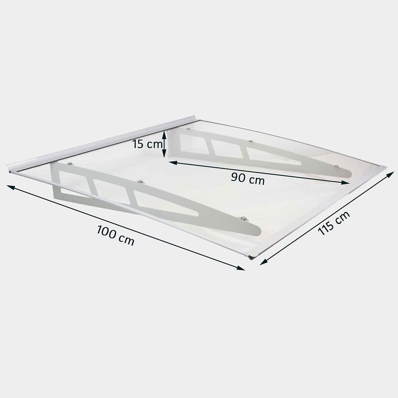Materiali da costruzione: Aluminium Vordach 115x100cm – Nuovo e nell'imballaggio originale da Bottighofen venduto da zaap 7
