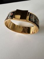 Armreif Hermès emailliert mit Elefanten Motiv Goldfarben