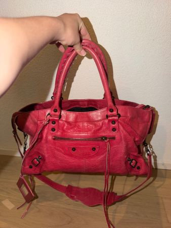 Balenciaga City Bag Pink Leather Shoulder Crossbody Handbag