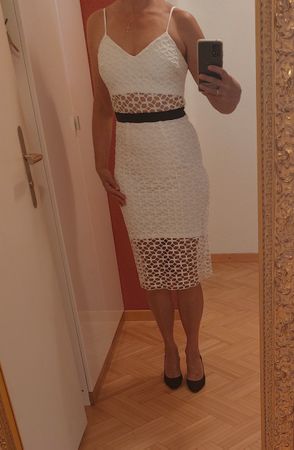 AQUA Kleid, Gr.S, weiss, Sommerkleid, figurbetont!