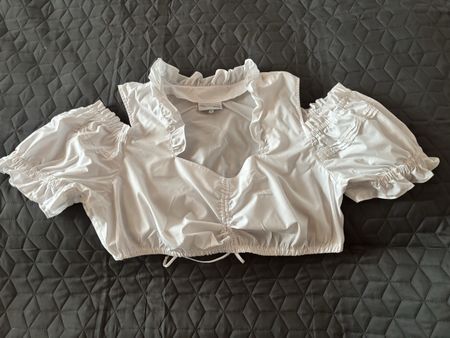 Dirndlbluse Edel Herz weiss Grösse 48 guter Zustand