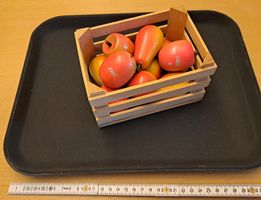 Spielküche Harasse mit Äpfel + Birnen Kinder Spielzeug Holz