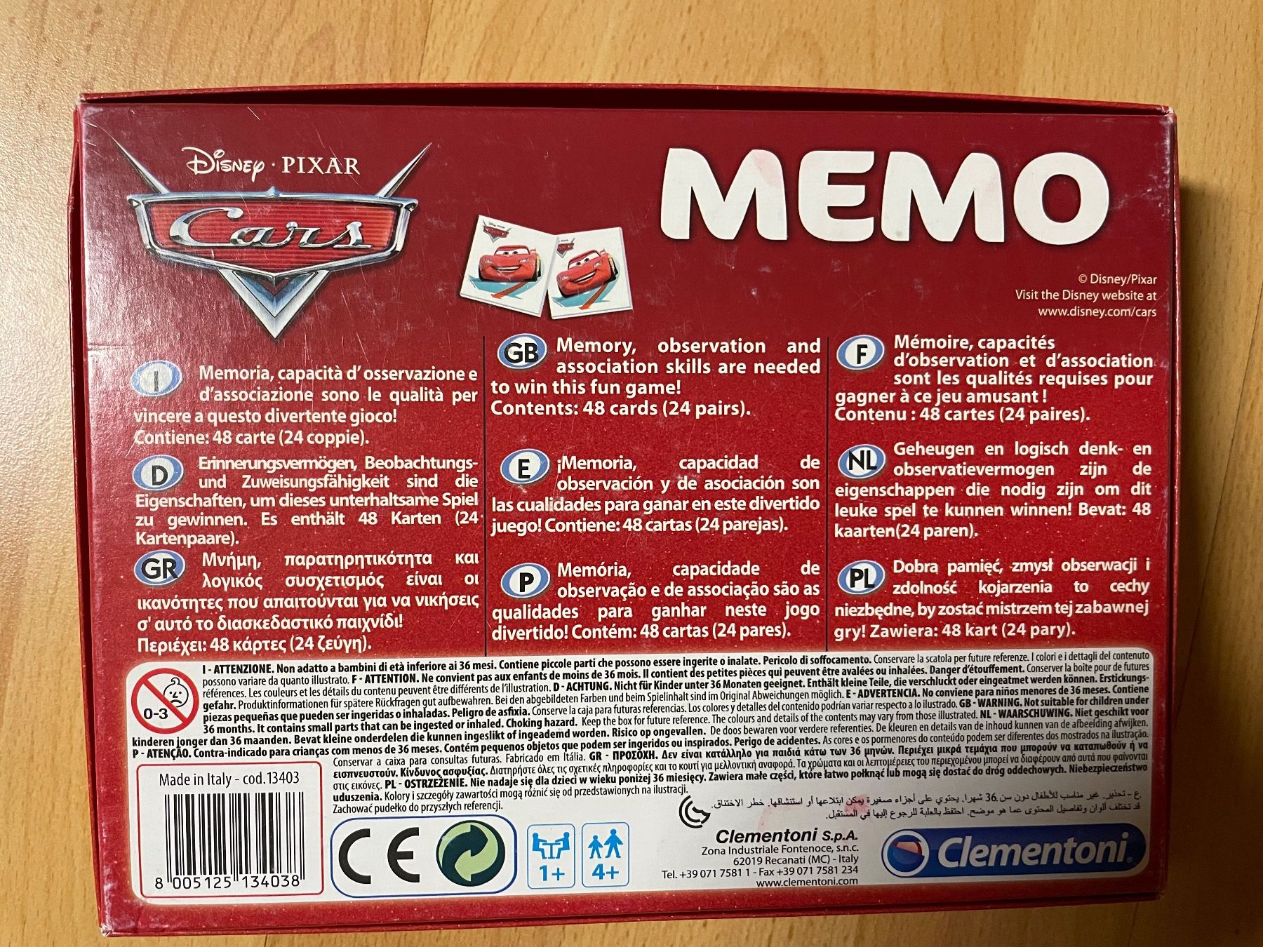 Clementoni Giochi: Memory Cars – Usato da Longirod venduto da vin_hn9m 2