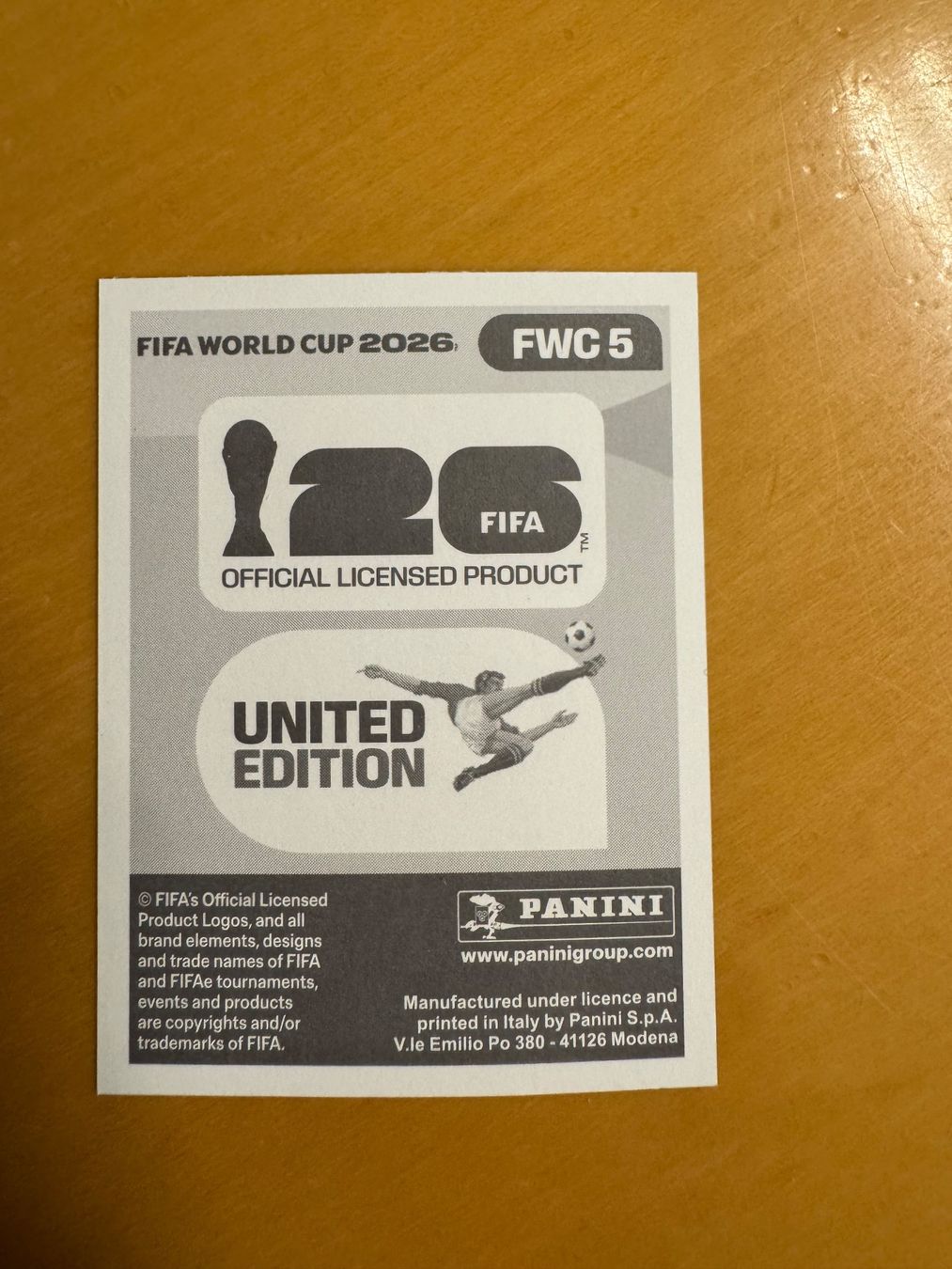 Panini Carte collezionabili: Panini WM 2026 - FWC 5 – Usato da Eschenbach SG venduto da Grummelzwerg 1