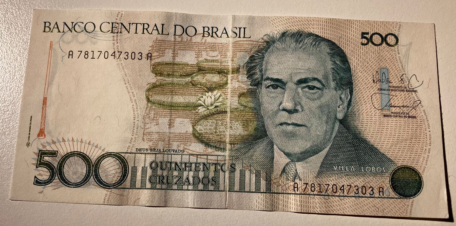 Banknoten: Brasilien 500 Cruzeiros – Gebraucht aus Algetshausen von Carrhard