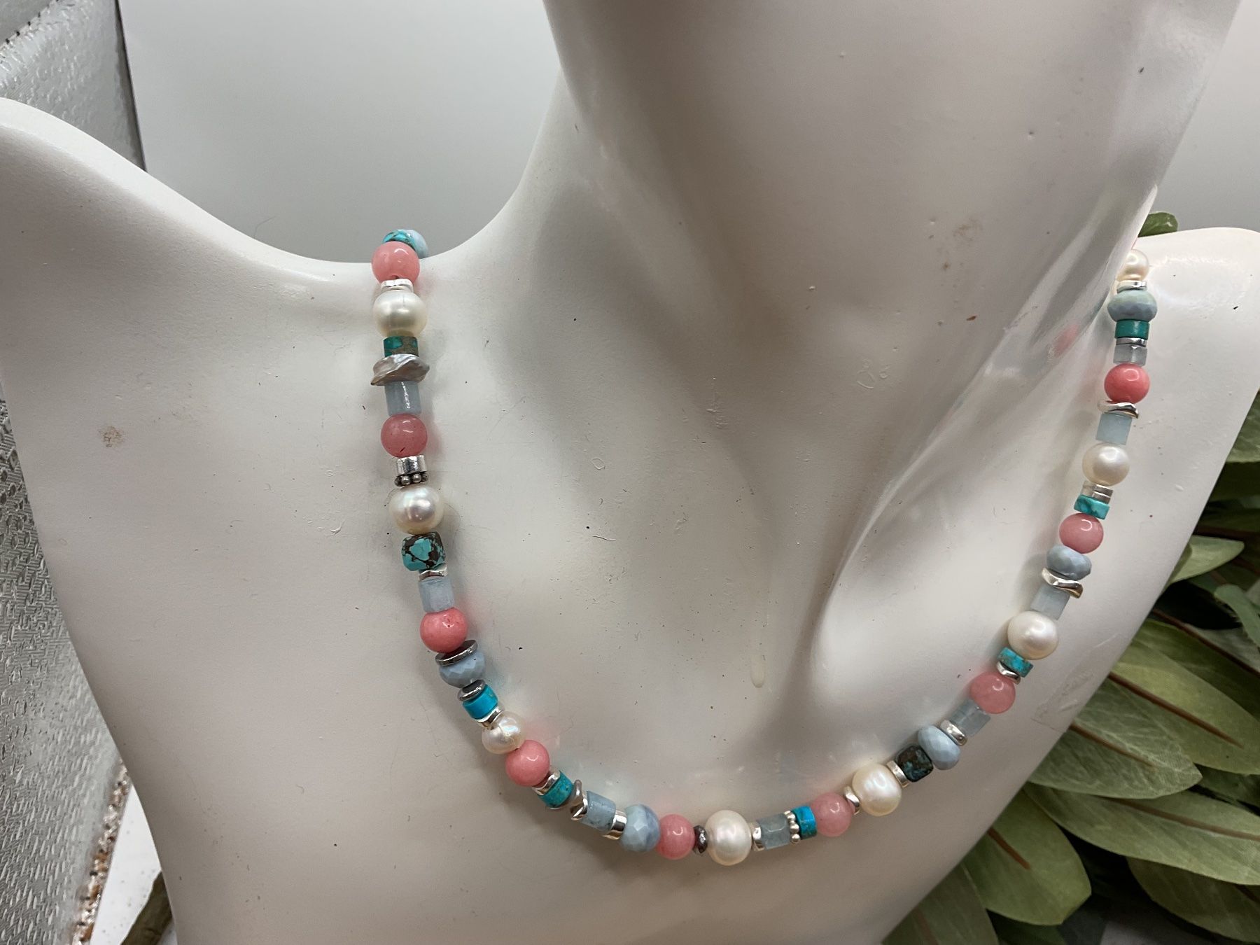 Catenine: Collier aus nat. Steinen, Fruehlingsfarben – Nuovo (secondo la descrizione) da Luzern venduto da S.Kern01