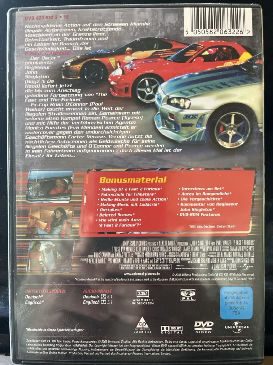 Tutti i DVDs: 2 Fast 2 Furious DVD - Uncut Version - Paul Walker Top! – Usato da Embrach venduto da Larsson5 1