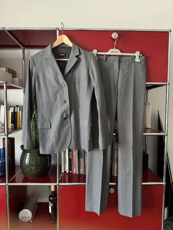 Jil Sander Suit Grey Business Occasion 38 Wool Wedding