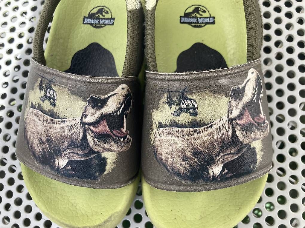 Schuhe für Jungen: Slipper Jurassic Park – Gebraucht aus Zürich von aqualina77