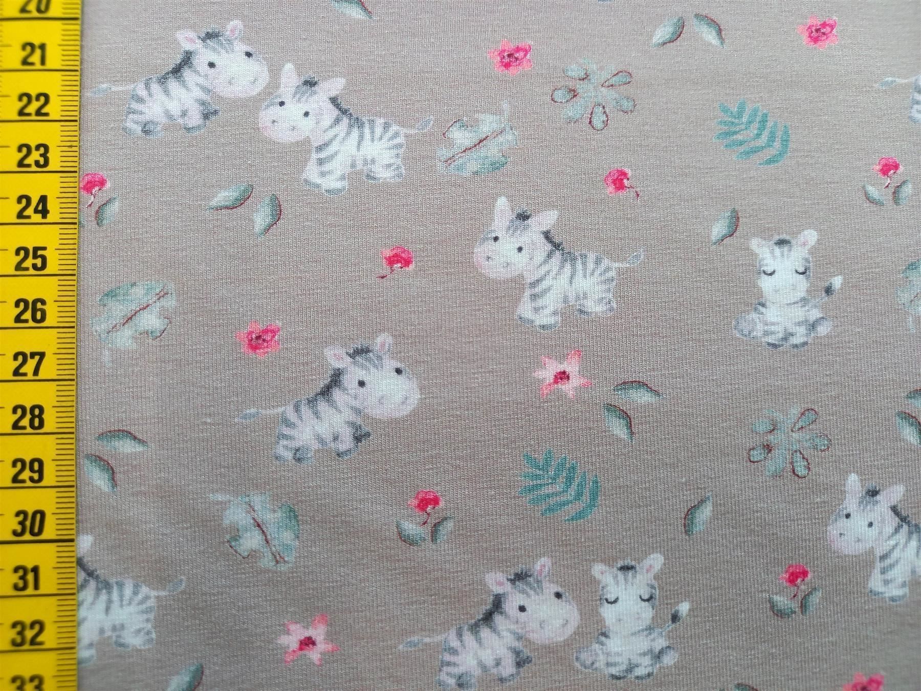 Tessuti: Jersey Zebra rosabeige – Nuovo e nell'imballaggio originale da Winterthur venduto da Kimbana