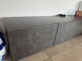 Banc TV IKEA BESTÅ 180 cm, portes effet béton Kallviken