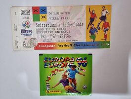 panini euro 1996 set mit tüte und eintrittkarte zur em.