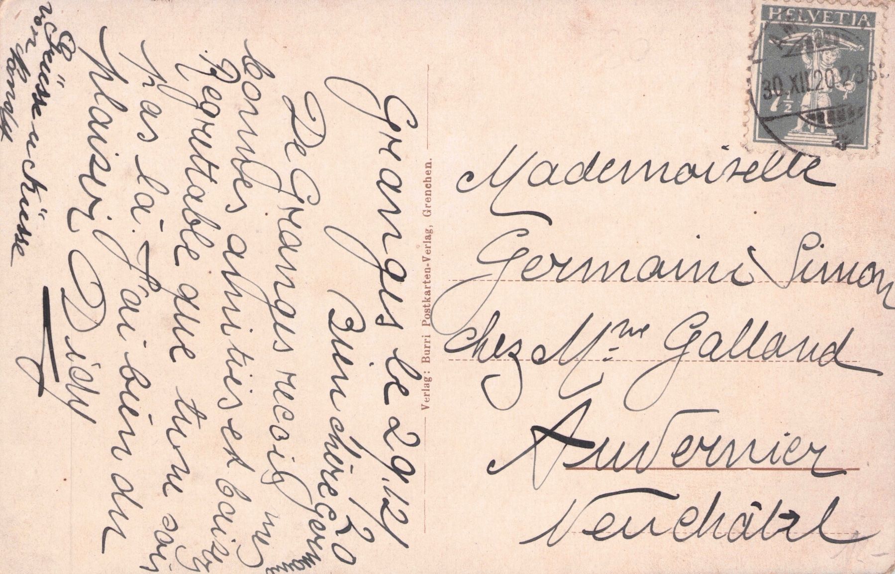 Cartes postales: Grenchen SO // 1920 Kirche – D'occasion à Basel par intermezzo12 1