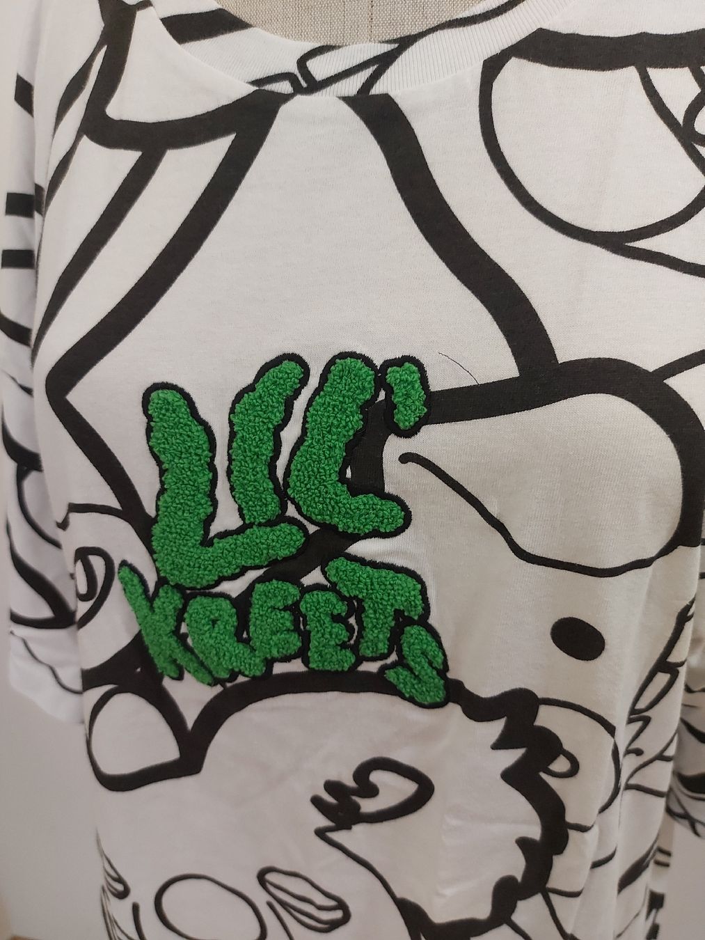 Bershka T-shirt: T-Shirt, weiss mit Print, Gr. L – Usato da Oberengstringen venduto da PaolaDe 3